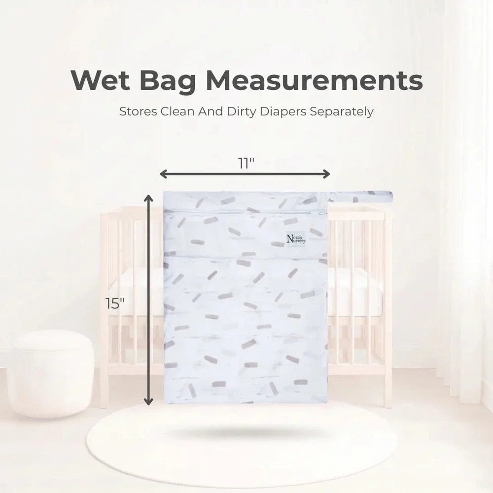 Nora's Nursery Wet Bag 2pk Unisex OS Navy White Excellent Cloth Diaper Storage